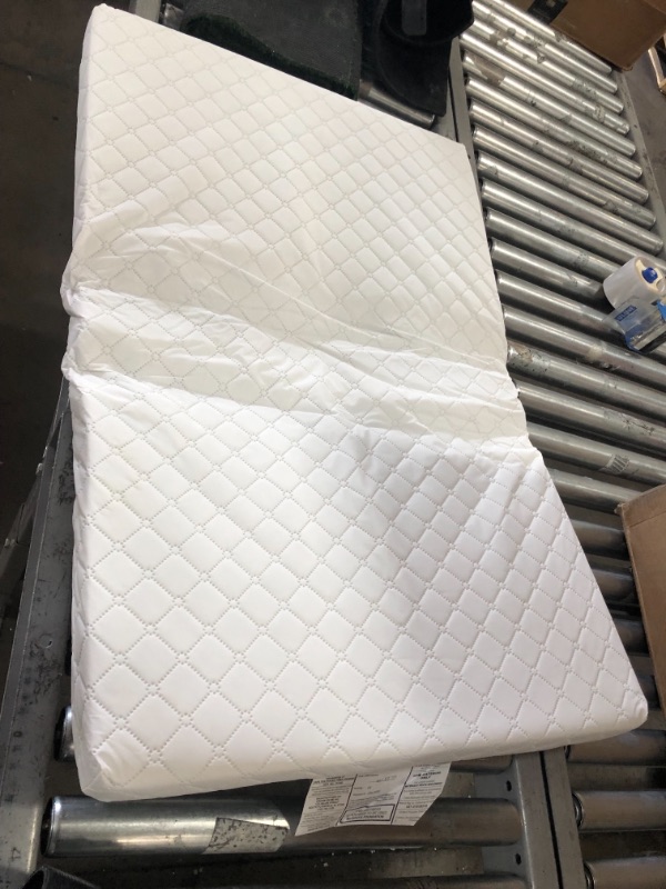 Photo 2 of Dream On Me, Sunset 3” Extra Firm Fiber Portable and Mini Crib Mattress in White I Green Guard Gold Certified
