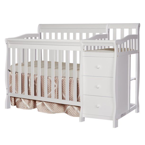 Photo 1 of Dream on Me Jayden 4-in-1 Convertible Mini Crib and Changer, White
