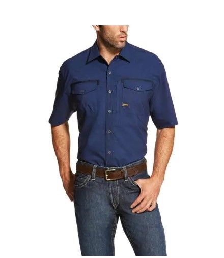 Photo 1 of Men's 2XL Tall Navy Short Sleeve Rebar