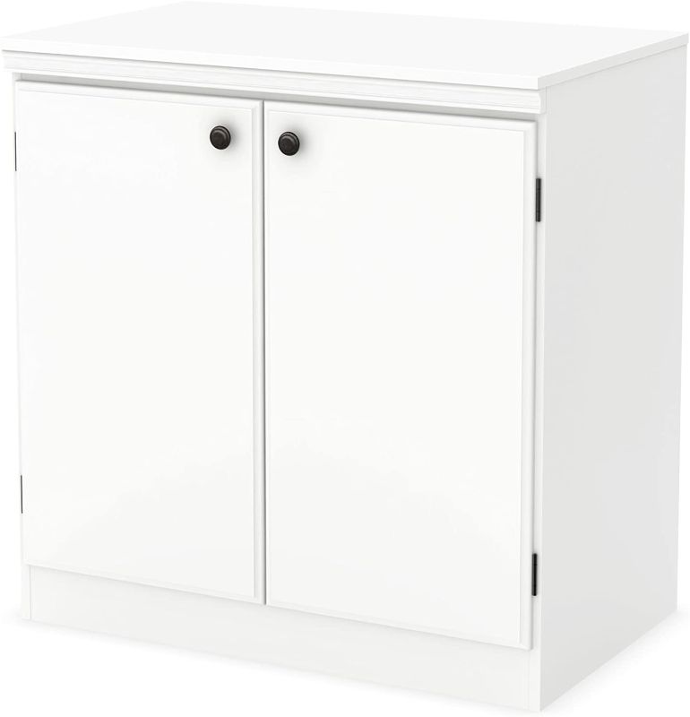 Photo 1 of South Shore Morgan 2-Door Storage Cabinet, Pure White
