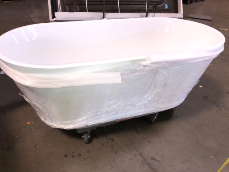 Photo 6 of AKDY 54 in. Solid Matte Black Inside and Outside Fiberglass Slipper Flatbottom Non-Whirlpool Bathtub
