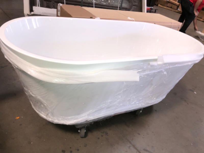 Photo 10 of AKDY 54 in. Solid Matte Black Inside and Outside Fiberglass Slipper Flatbottom Non-Whirlpool Bathtub
