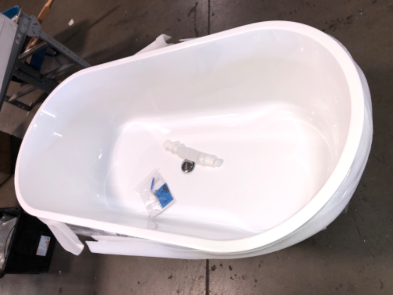 Photo 4 of AKDY 54 in. Solid Matte Black Inside and Outside Fiberglass Slipper Flatbottom Non-Whirlpool Bathtub
