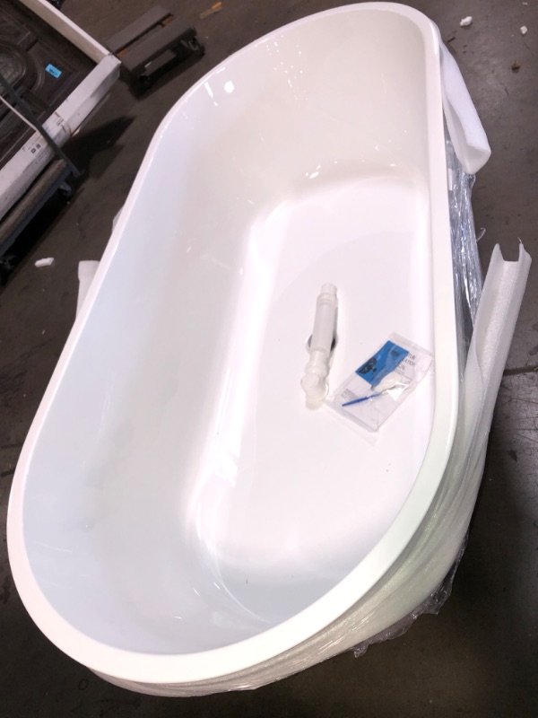 Photo 8 of AKDY 54 in. Solid Matte Black Inside and Outside Fiberglass Slipper Flatbottom Non-Whirlpool Bathtub
