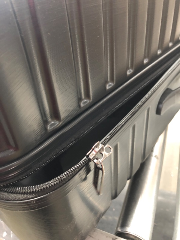 Photo 3 of ***DAMAGED ZIPPER AND UNIT* U.S. Traveler Boren Polycarbonate Hardside Rugged Travel Suitcase Luggage with 8 Spinner Wheels, Aluminum Handle, Black, Checked-Large 30-Inch
