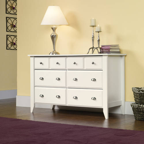 Photo 1 of **MISSING HARDWARE** LIGHT DAMAGE** Sauder Shoal Creek 6-Drawer Dresser, Soft White Finish
