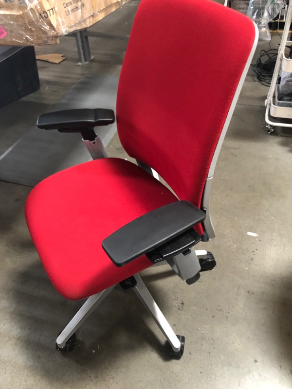 Photo 1 of Steelcase Amia Chair with Platinum Base & Standard Carpet Casters, Rouge
