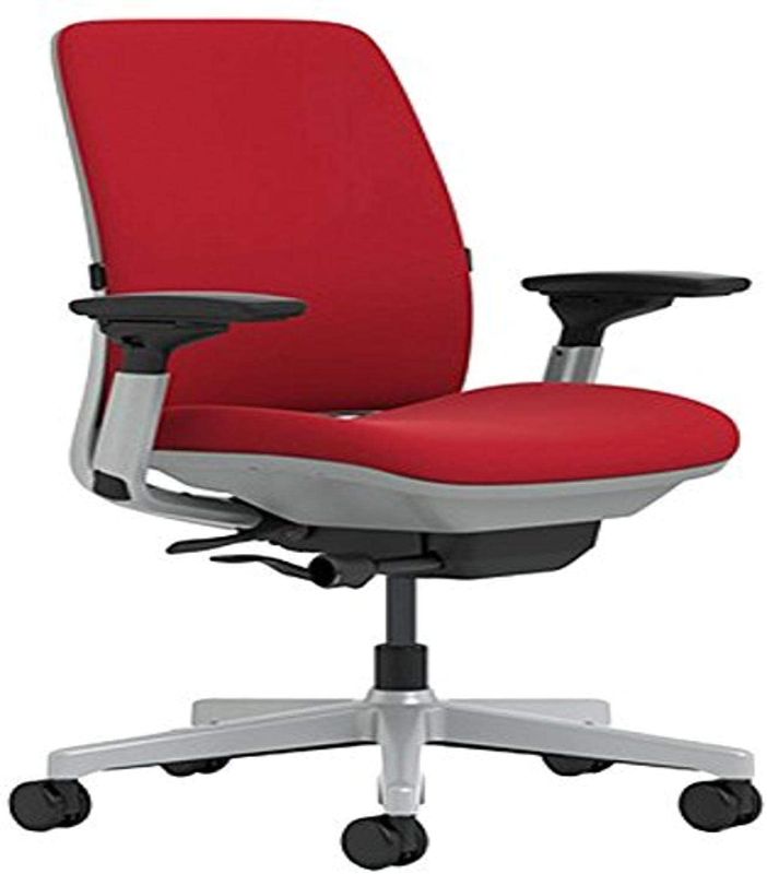 Photo 1 of Steelcase Amia Chair with Platinum Base & Standard Carpet Casters, Rouge
