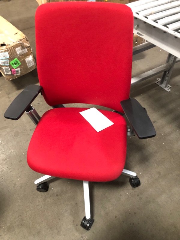 Photo 3 of Steelcase Amia Chair with Platinum Base & Standard Carpet Casters, Rouge
