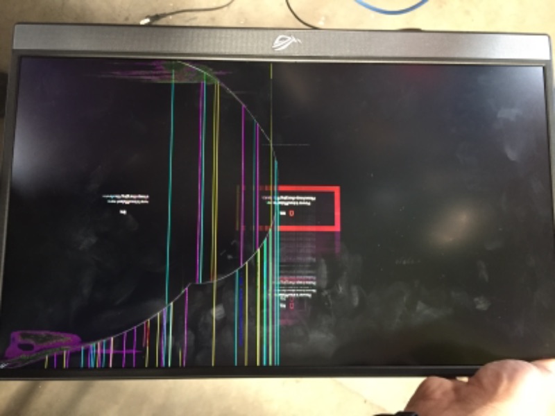 Photo 2 of **Damaged screen** ASUS ROG Strix 17.3" 1080P Portable Gaming Monitor (XG17AHPE) - Full HD, IPS, 240Hz, 3ms, Adaptive-Sync, Smart Case, Ultra-slim, USB-C Power Delivery,...
