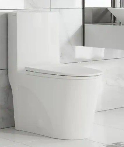 Photo 1 of **MISSING TOP** Swiss Madison St. Tropez 1-Piece 0.8/1.28 GPF Dual Flush Elongated Toilet in White