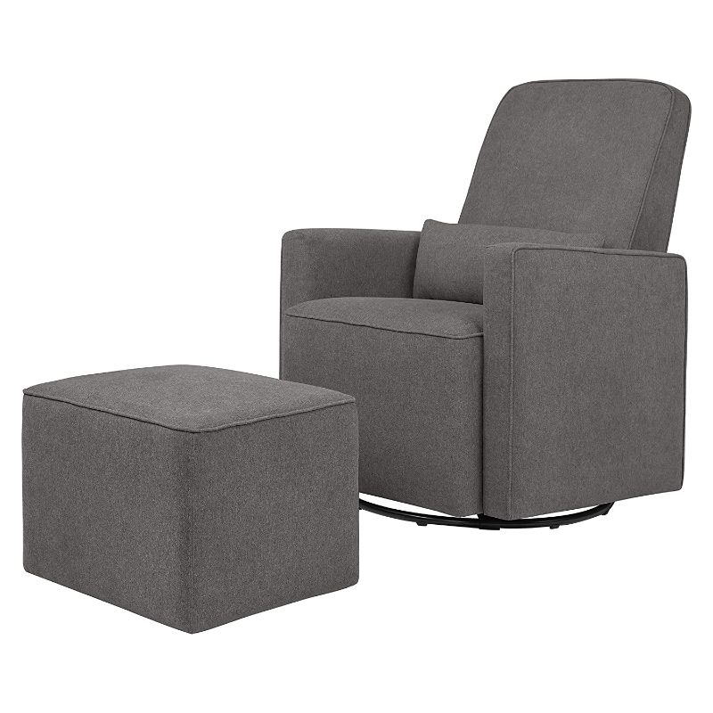 Photo 1 of **PARTS ONLY**
DaVinci Olive Upholstered Swivel Glider with Bonus Ottoman in Dark Grey, Greenguard Gold & CertiPUR-US Certified