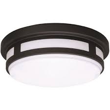 Photo 1 of 11 in. 1-Light Round Black LED Indoor Outdoor Flush Mount Ceiling Light Porch 830 Lumens 3 Color Temp Changes Wet Rated
