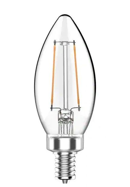 Photo 1 of 40-Watt Equivalent B11 Non-Dimmable CEC Clear Glass Filament Vintage Edison LED Light Bulb Daylight 3 (8-Pack)