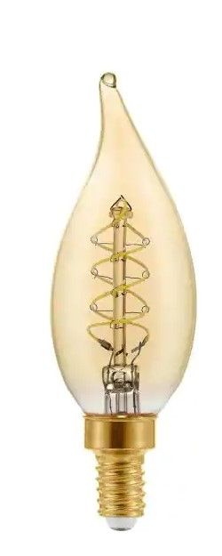 Photo 1 of 40-Watt Equivalent BA11 Dimmable Fine Bendy Filament Candelabra Base LED Vintage Edison Light Bulb Amber 2 (3-Pack)
