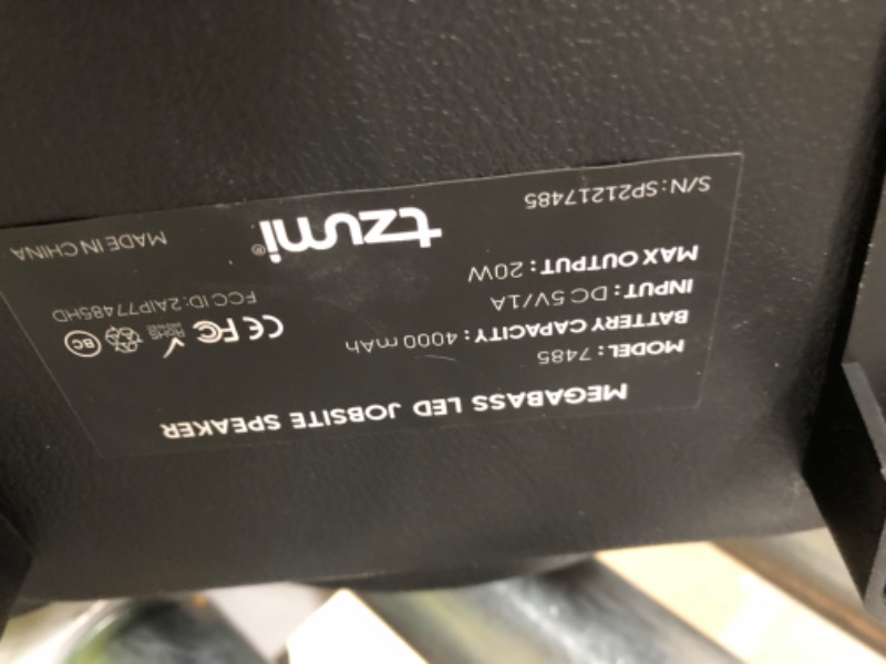 Photo 1 of TZUMI Megabass LED Jobsite Speaker22 - Black
