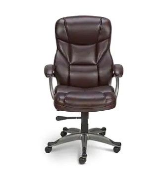 Photo 1 of Quill Brand® Osgood High-Back Bonded Leather Manager Chair, Brown (22298)
