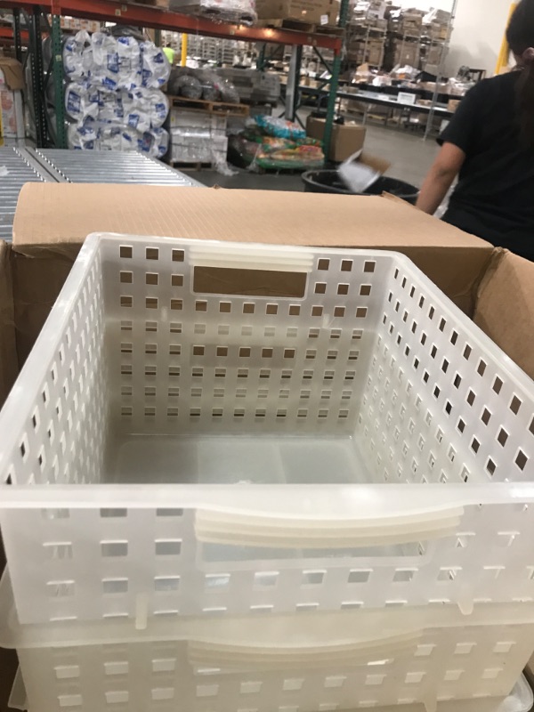 Photo 2 of 2PCK-InterDesign Adult Plastic Modulon Household Storage Basket, Clear
