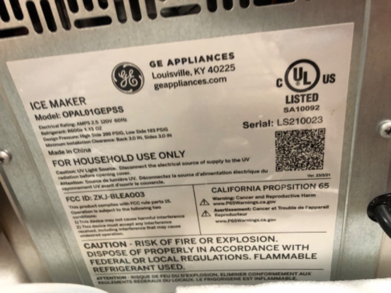 Photo 1 of GE Profile OPAL01GEPSS Opal Nugget Countertop Ice Maker, Stainless
