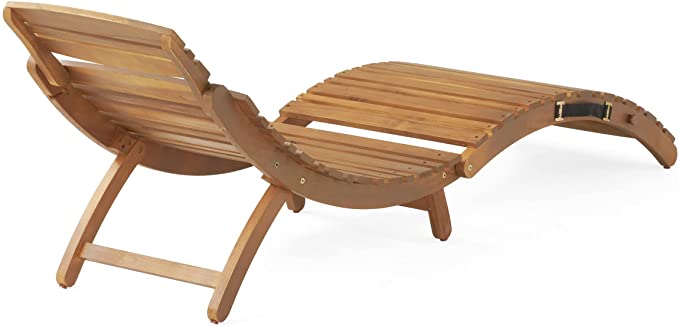 Photo 1 of Christopher Knight Home Lahaina Wood Outdoor Chaise Lounge Set, Natural Yellow