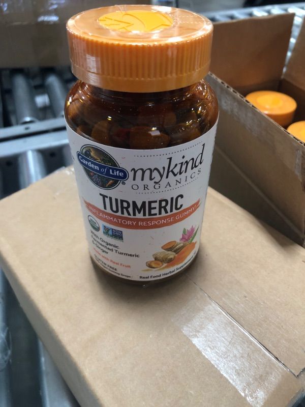 Photo 2 of **NON REFUNDABLE/EXPIRES:08/2023**Garden of Life Mykind Organics Turmeric Inflammatory Response Gummy - 120 Real Fruit Gummies for Kids & Adults, 50Mg Curcumin