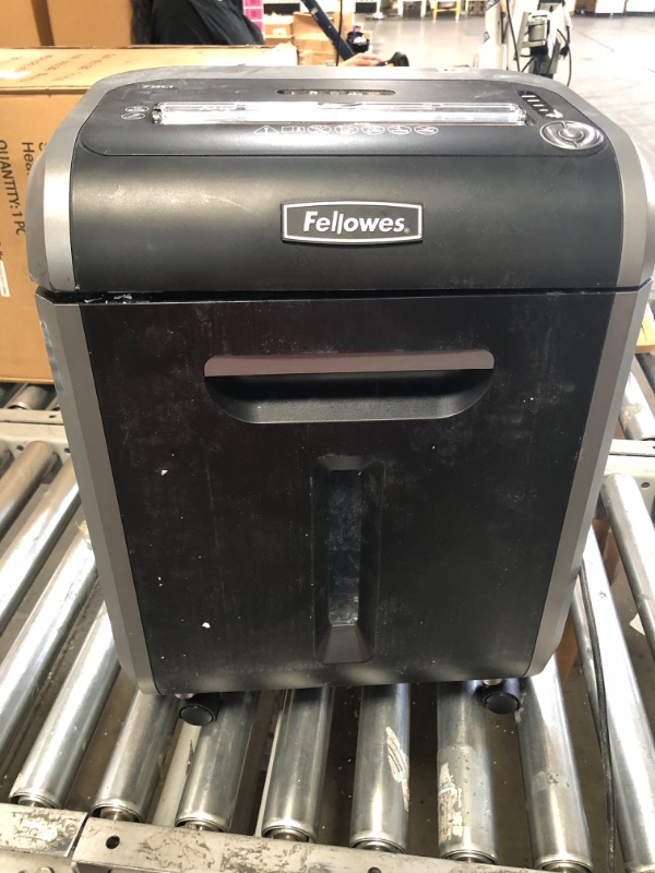 Photo 2 of USED Fellowes Powershred 79Ci 100% Jam Proof Medium, Duty Cross, Cut Shredder, 16 Sheet Capacity, Black/Dark Silver
