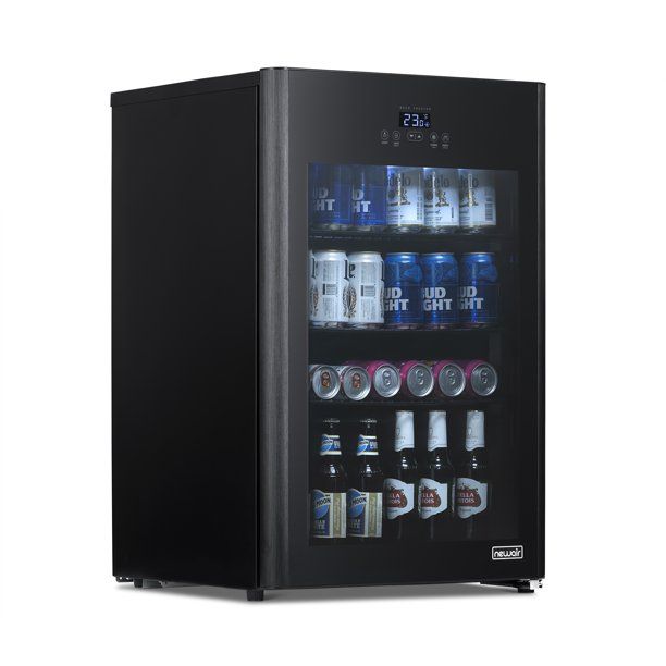 Photo 1 of NewAir Froster 125 Can Freestanding Beverage Fridge in Black with Party and Turbo Mode, Chills Down to 23 Degrees
