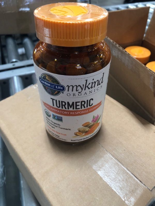 Photo 1 of **NON REFUNDABLE/EXPIRES:08/2023**Garden of Life Mykind Organics Turmeric Inflammatory Response Gummy - 120 Real Fruit Gummies for Kids & Adults, 50Mg Curcumin