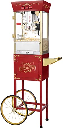 Photo 1 of Great Northern Popcorn Red Matinee Movie 8 oz. Ounce Antique Popcorn Machine and Cart
