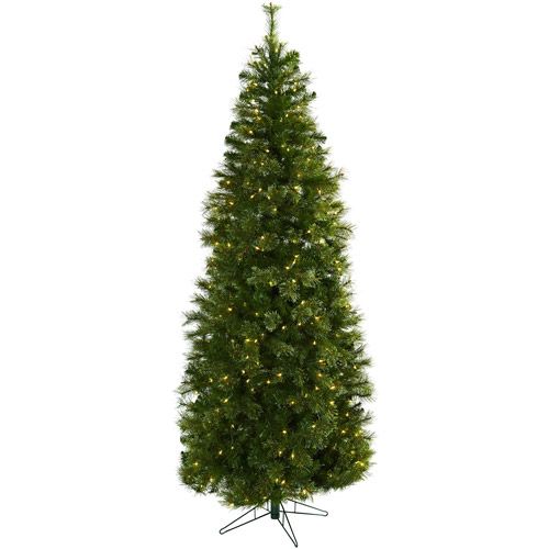 Photo 1 of 7.5 ft. Cashmere Slim Artificial Christmas Tree with Clear Lights
