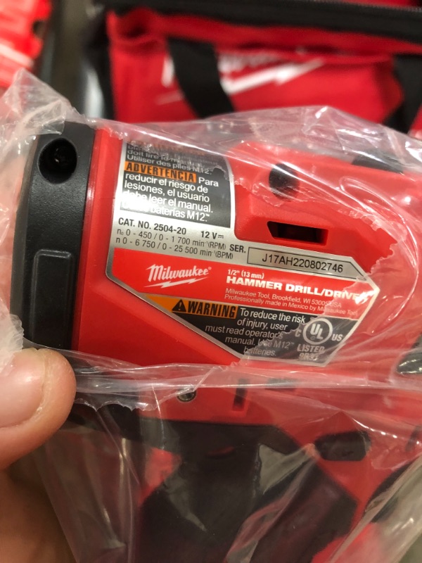 Photo 3 of Milwaukee M12 FUELâ„¢ 2-Tool Combo Kit: 1/2 in. Hammer Drill and 1/4 in. Hex Impact Driver
