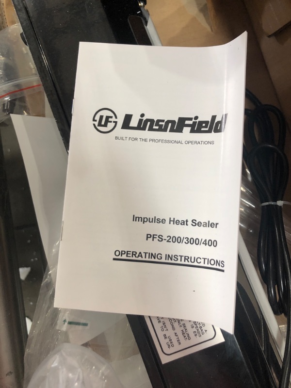 Photo 3 of LinsnField Sealer Pro, Patented 16-inch Impulse Heat Sealer, 5-mm Sealing Width Super Heavy Duty Bag Sealing Machine with Extra 2 Replacements, 1Fuse Included, WHITE
