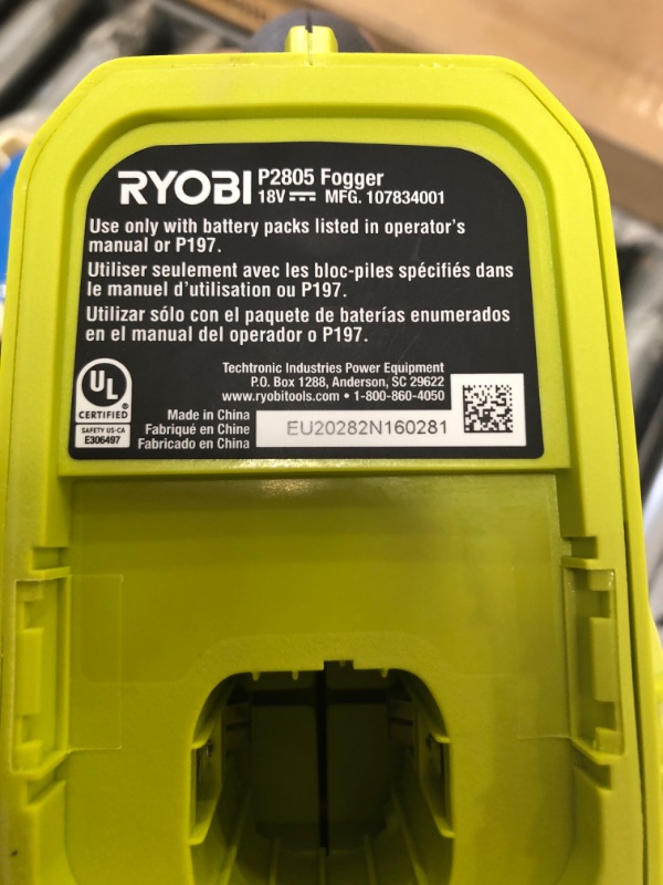 Photo 4 of Ryobi Fogger / Mister Ryobi ONE+ 18-Volt Lithium-Ion Cordless with 2.0 Ah Battery and Charger Included P2850
