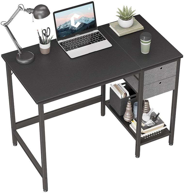 Photo 1 of Cubiker Computer Home Office Desk with Drawers, 40 Inch Small Desk Study Writing Table, Modern Simple PC Desk, Black
