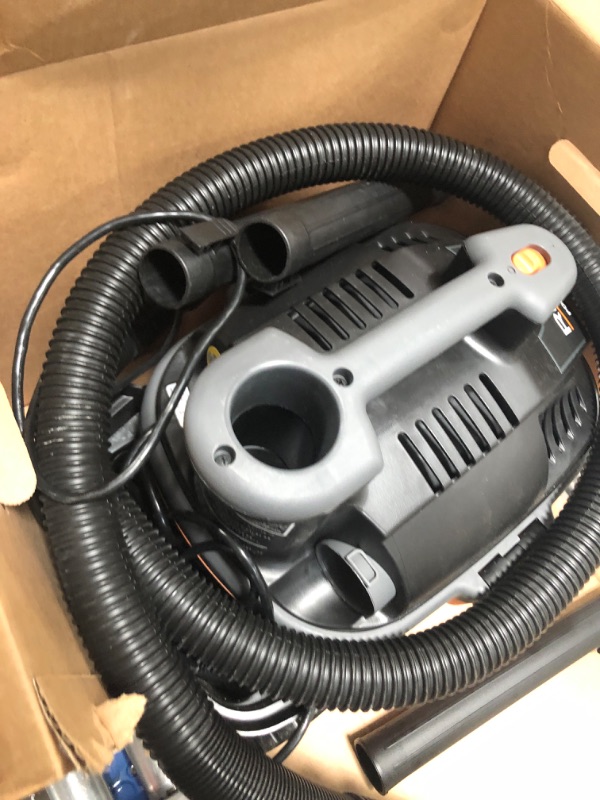 Photo 4 of 4 Gallon 5.0-Peak HP Portable Wet/Dry Shop Vacuum with Fine Dust Filter, Hose and Accessories
