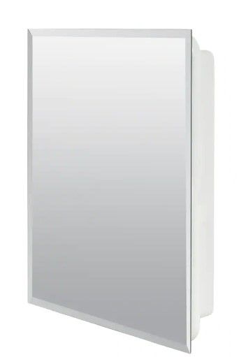 Photo 1 of 16 in. W x 20 in. H X 4 in. D Recessed or Surface Mount Frameless Beveled Bathroom Medicine Cabinet
