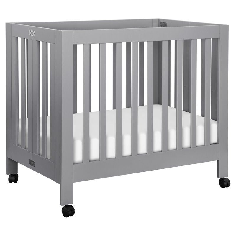 Photo 1 of Babyletto Origami Portable Folding Mini Crib in Gray
