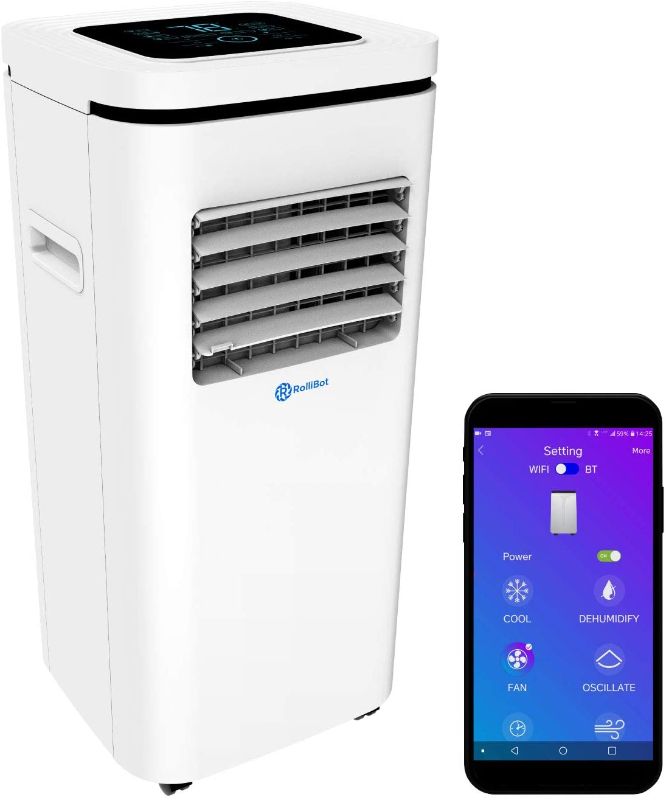 Photo 1 of Alexa Voice-Enabled ROLLICOOL Smart Portable Air Conditioner 10,000 BTU Quiet AC Unit with Built-in Dehumidifier and Fan Modes, Mobile App and Easy Install Window Mount Kit, Keeps Rooms up to 375 sq ft, Cool and Comfortable
