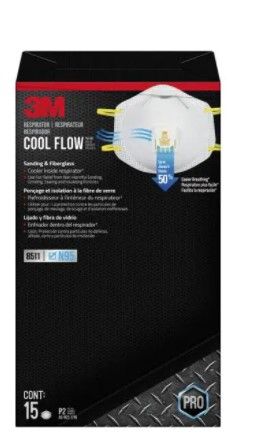 Photo 1 of 3M 8511 N95 Sanding and Fiberglass Respirator with Cool Flow Valve (15-Pack)