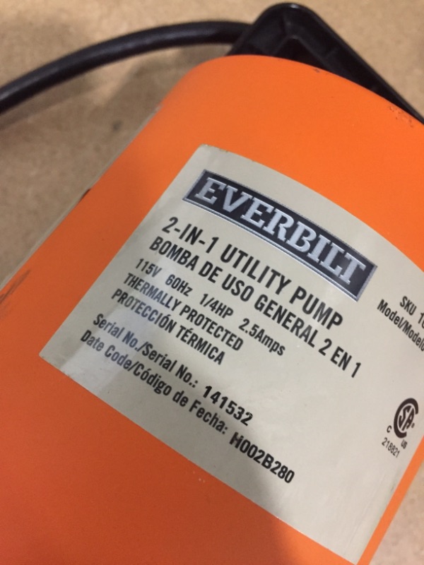 Photo 1 of 1/4 HP 2-in-1 Utility Pump
