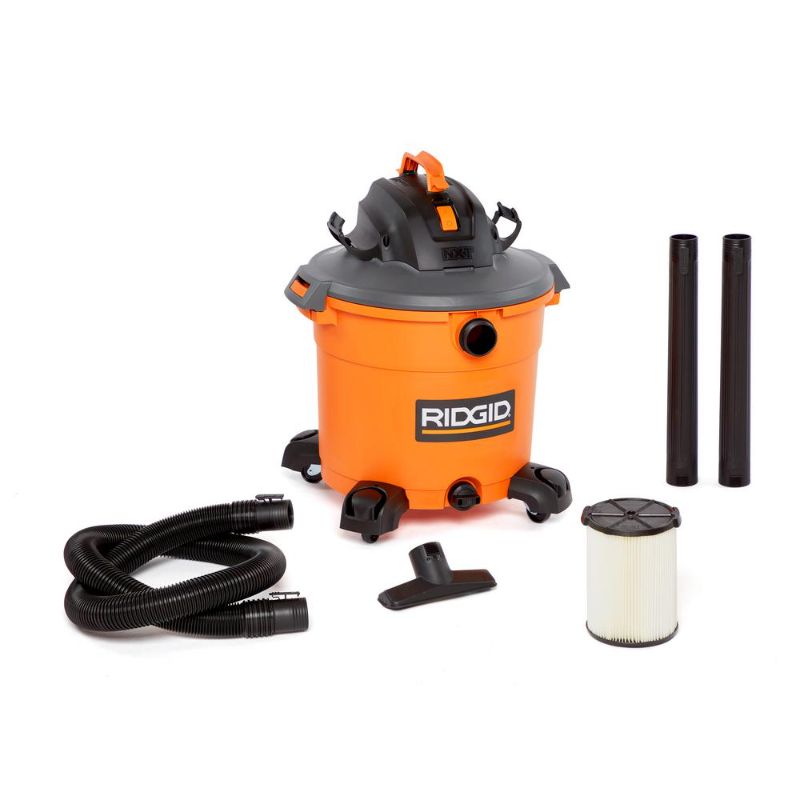 Photo 1 of RIDGID 16 Gal. 5.0-Peak HP NXT Wet/Dry Shop Vacuum with Filter, Hose and Accessories, Oranges/Peaches
