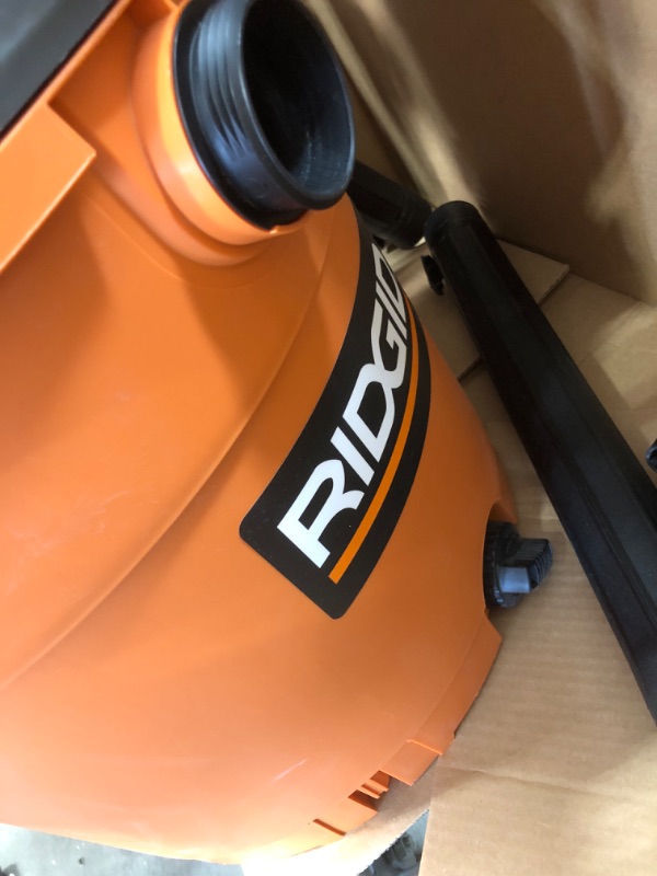 Photo 3 of RIDGID 16 Gal. 5.0-Peak HP NXT Wet/Dry Shop Vacuum with Filter, Hose and Accessories, Oranges/Peaches
