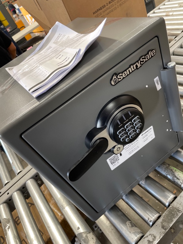 Photo 1 of ***MISSING KEYS*** WON'T OPEN**
SentrySafe SFW123GDC Fireproof Waterproof Safe with Digital Keypad, 1.23 Cubic Feet, Gun Metal Gray
