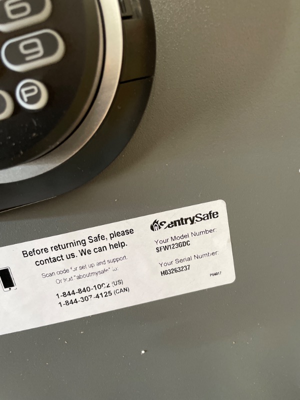 Photo 3 of ***MISSING KEYS*** WON'T OPEN**
SentrySafe SFW123GDC Fireproof Waterproof Safe with Digital Keypad, 1.23 Cubic Feet, Gun Metal Gray
