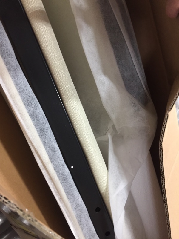 Photo 1 of **INCOMPLETE BOX 1 OF 2**
Home Life Premiere Classics Cloth Light Beige Cream Linen 51" Tall Headboard Platform Bed with Slats Queen - Complete