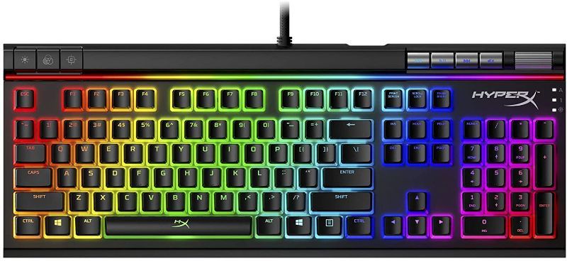 Photo 1 of HyperX Alloy Elite 2 – Mechanical Gaming Keyboard, Software-Controlled Light & Macro Customization, ABS Pudding Keycaps, Media Controls, RGB LED Backlit, Linear Switch, HyperX Red
