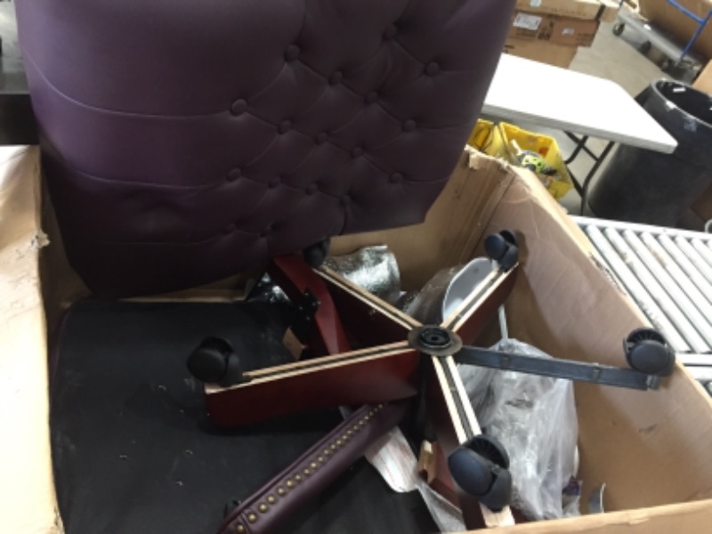 Photo 2 of Flash Furniture Martha Washington Burgundy LeatherSoft Executive Swivel Office Chair with Arms
