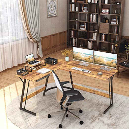 Photo 1 of CubiCubi Modern L-Shaped Desk Computer Corner Desk, 59.1" Home Office Writing Study Workstation with Small Table, Space Saving, Easy to Assemble
