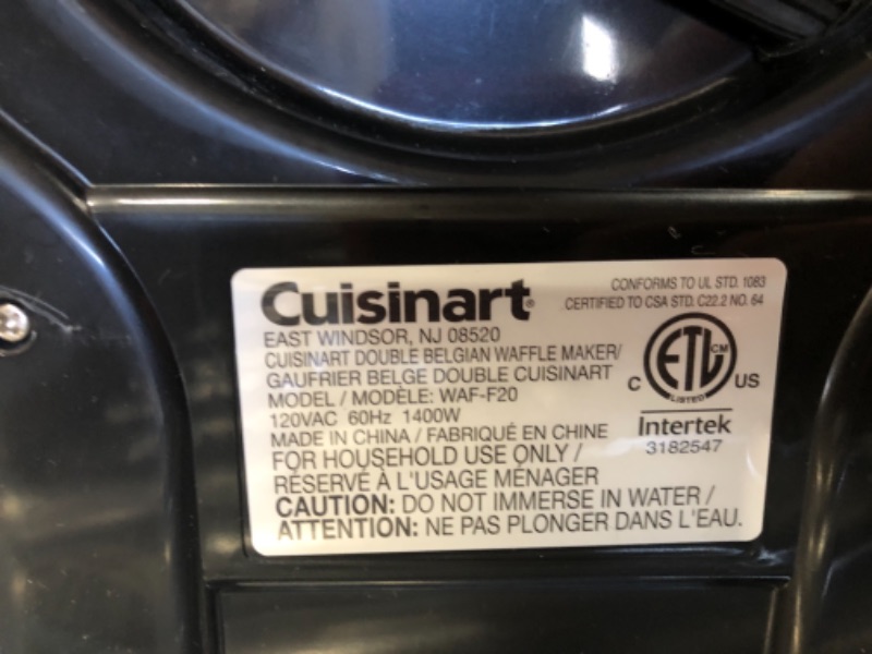 Photo 4 of **NON FUNCTIONAL PART ONLY***
Cuisinart Waffle Maker, Double Belgian, Stainless Steel
