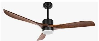 Photo 1 of Wood Ceiling Fan Indoor/Outdoor with 3 Solid Wood Blades